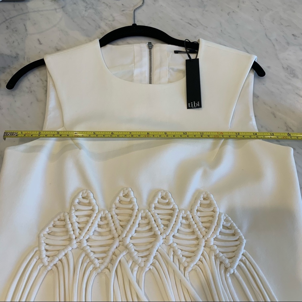 Tibi Macramé Applique Fringe Top (white) Size 2 - Picture 9 of 9